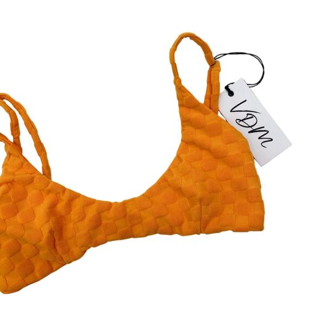 VDM orange checkered bikini top